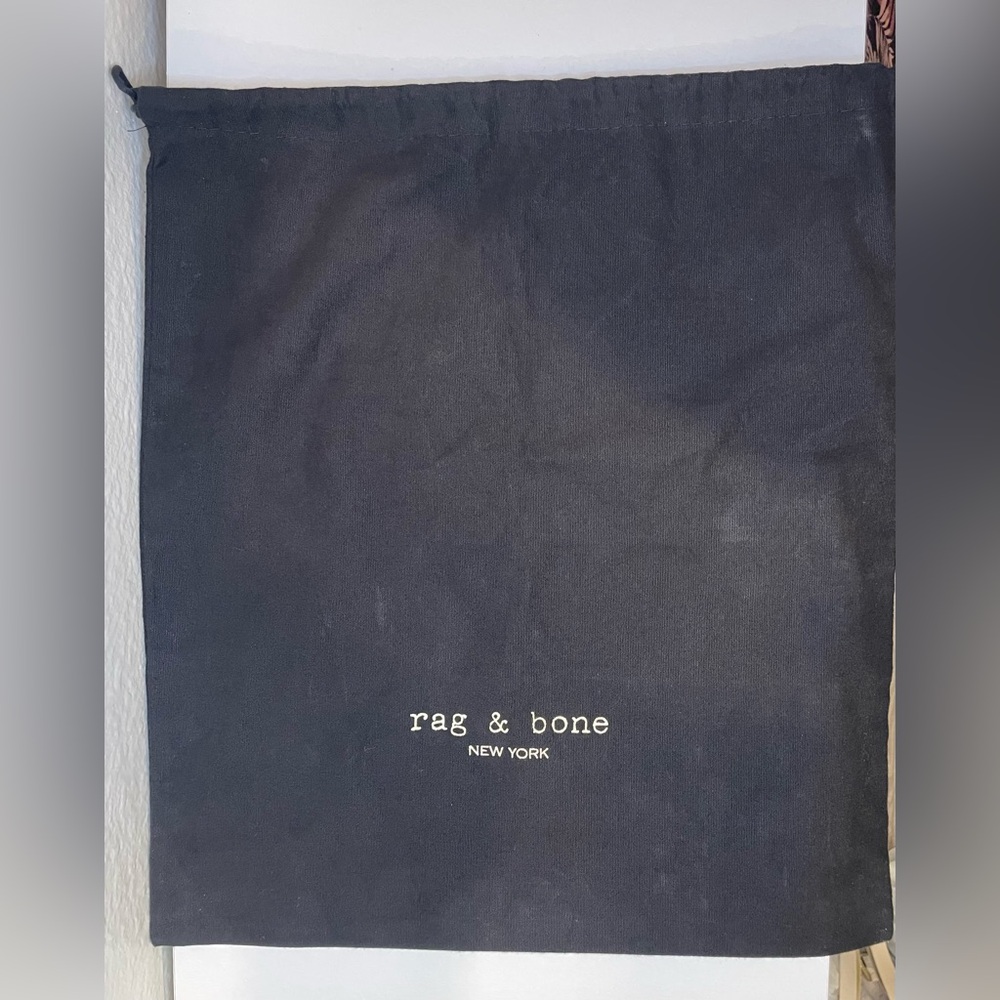 rag & bone‎ Black Dust Bag with White Logo 12.5x14.5”